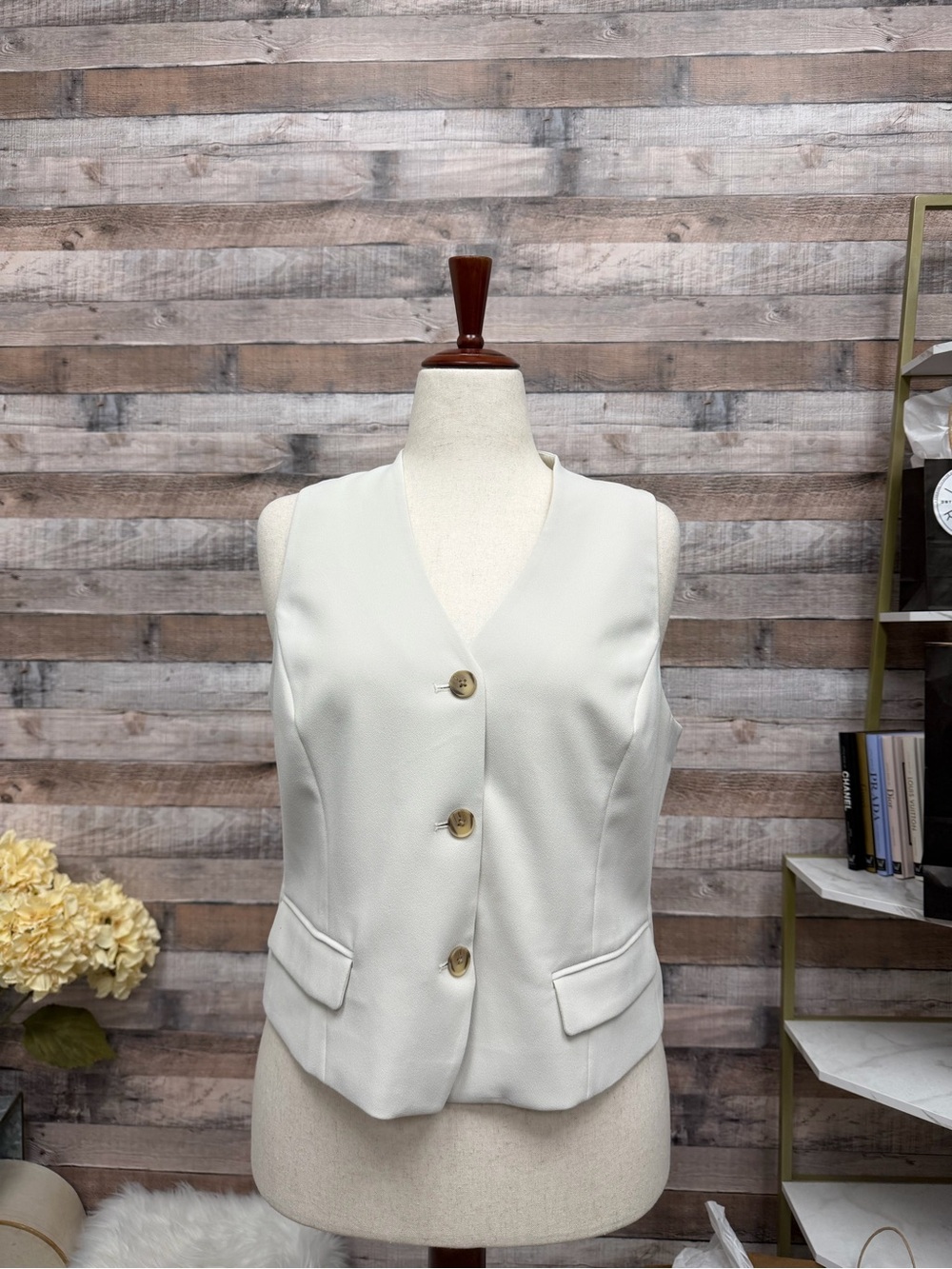 SPANX Cream Button Down